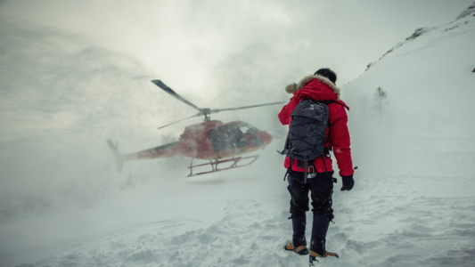 National Geographic Canadian Rockies - Simu Kim in RUNNING WILD WITH BEAR GRYLLS: THE CHALLENGE. (Credit: National Geographic/Ben Simms)